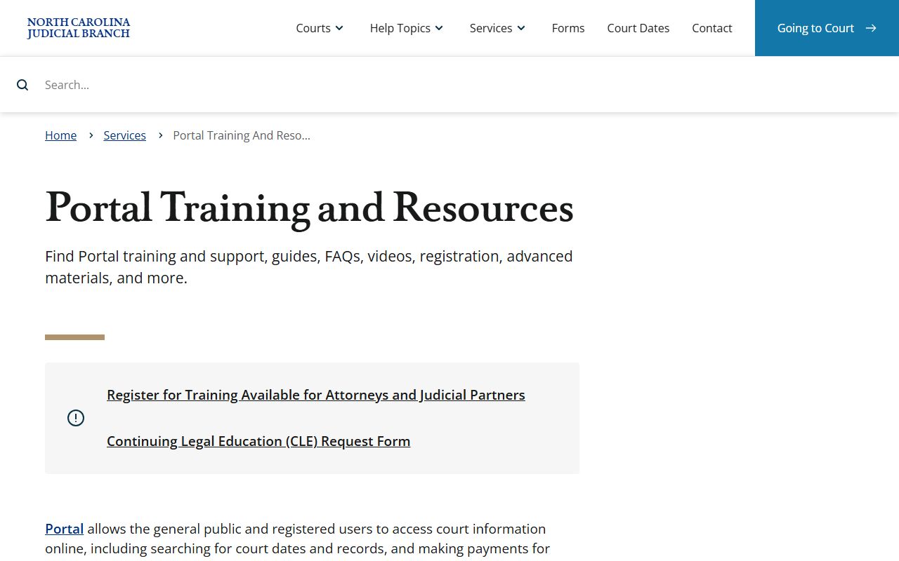 Stanly County court records portal training resource