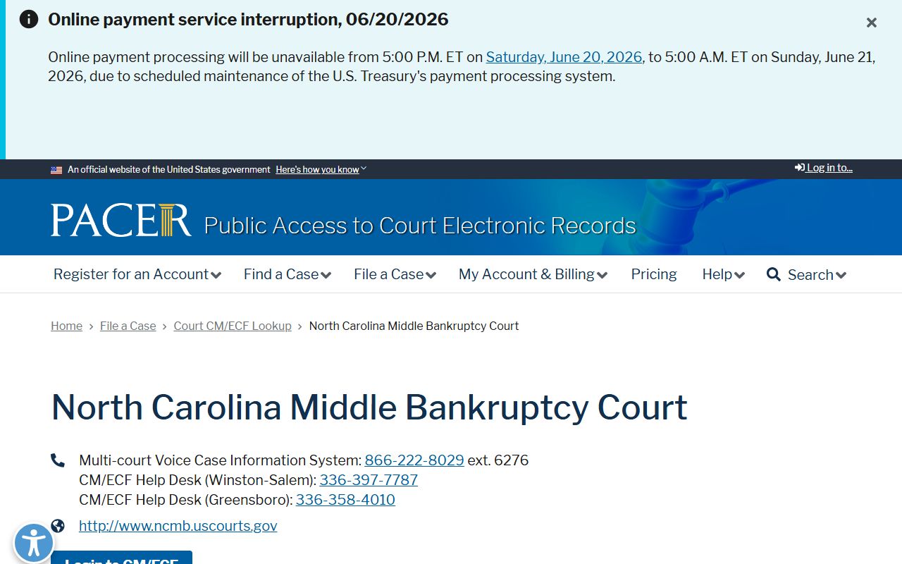 Stanly County court records PACER bankruptcy lookup