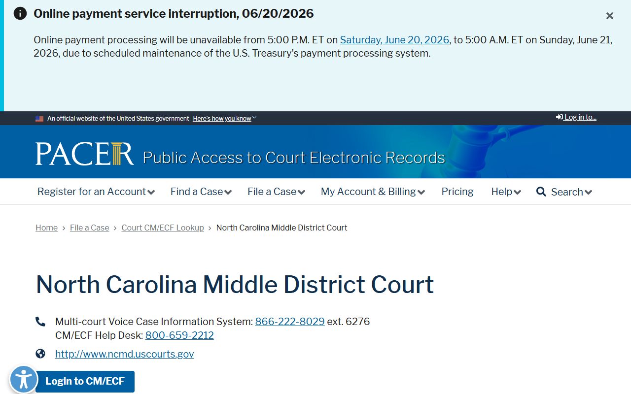 Stanly County court records PACER Middle District lookup