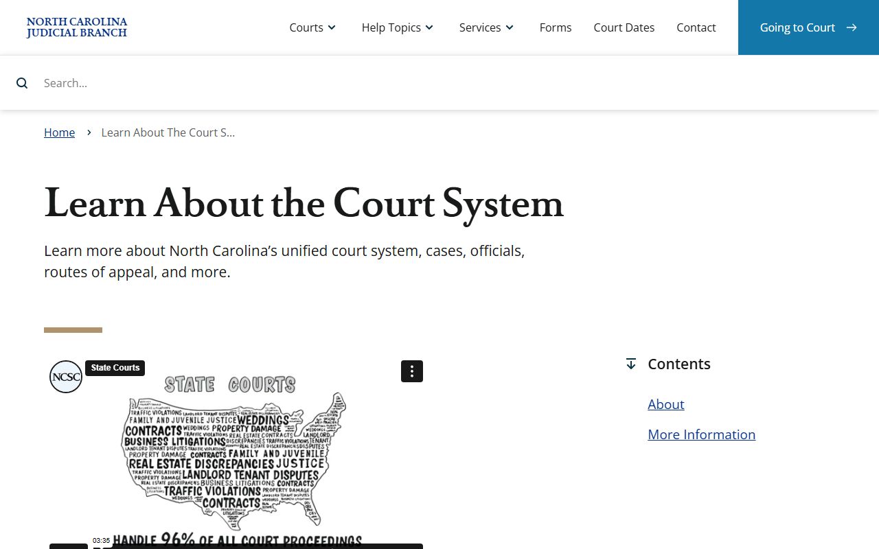 Stanly County Superior Court North Carolina court system overview