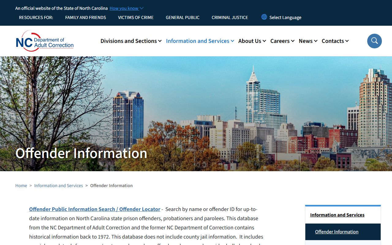 Stanly County inmate records NCDAC offender search
