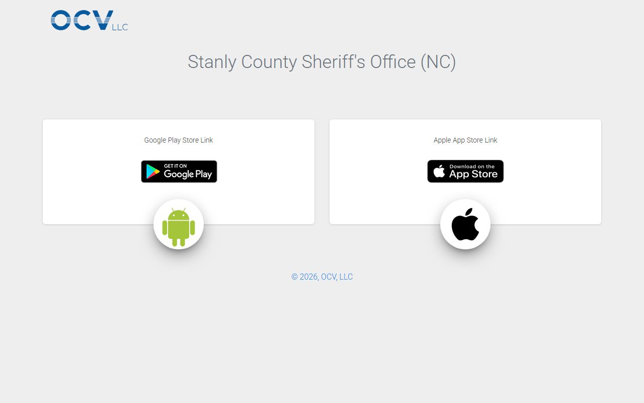 Stanly County warrant records sheriff app share page